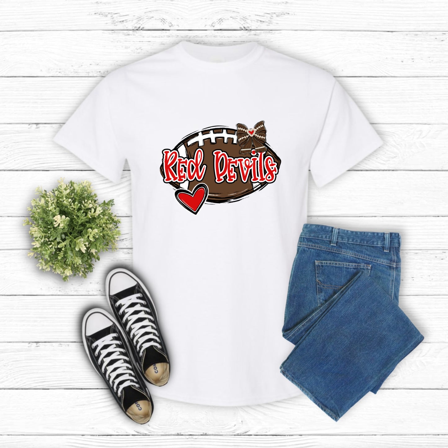 Fierce Red Devil Mascot – School Spirit DTF Transfer (view 2 of 2) – by Lazy Day Crafts – DTF Transfers – School Mascot, A...