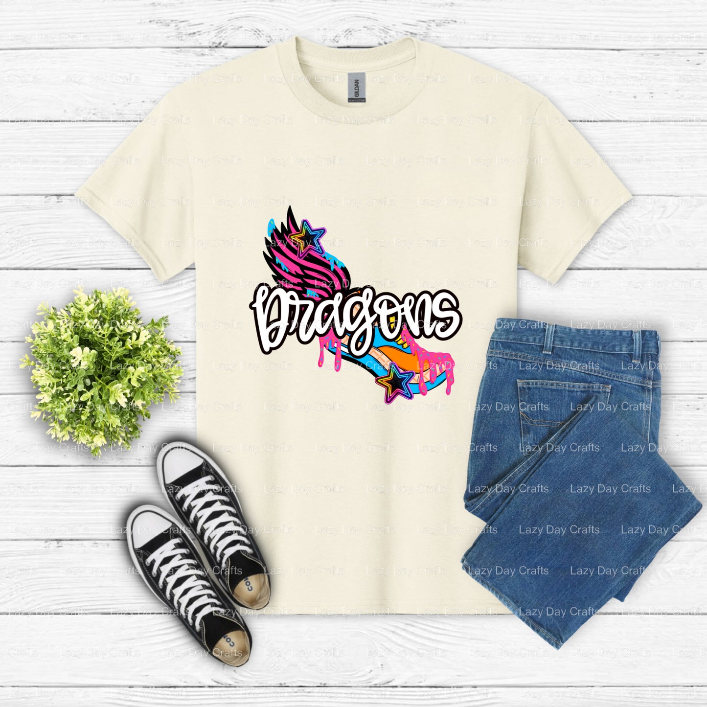 Fierce Red Dragon School Mascot – DTF Transfer (view 1 of 2) – by Lazy Day Crafts – DTF Transfers – School Mascot, DTF Tra...