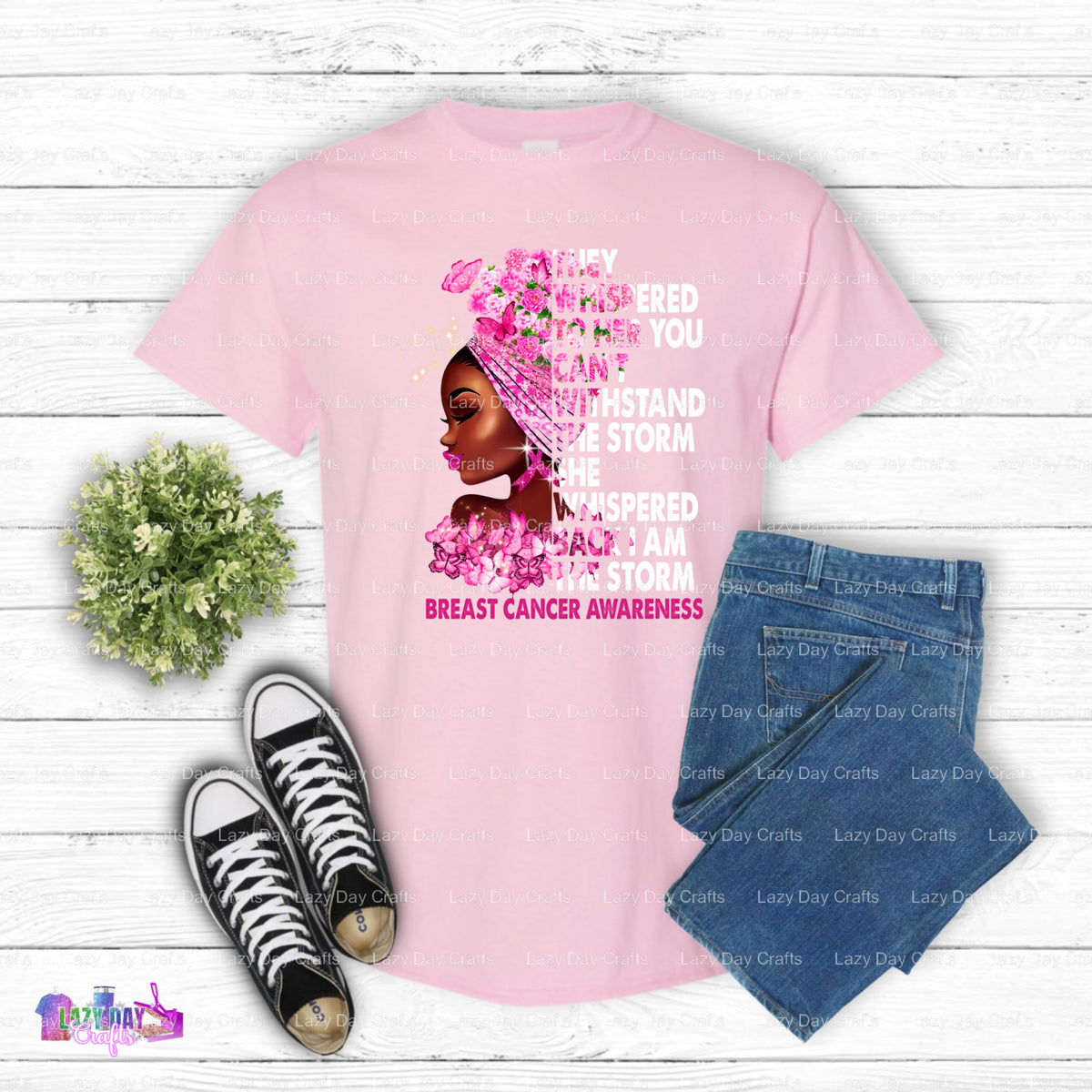 FIGHTER Breast Cancer Awareness – DTF Transfer (view 1 of 2) – by Lazy Day Crafts – DTF Transfers – DTF Transfers, Custom...