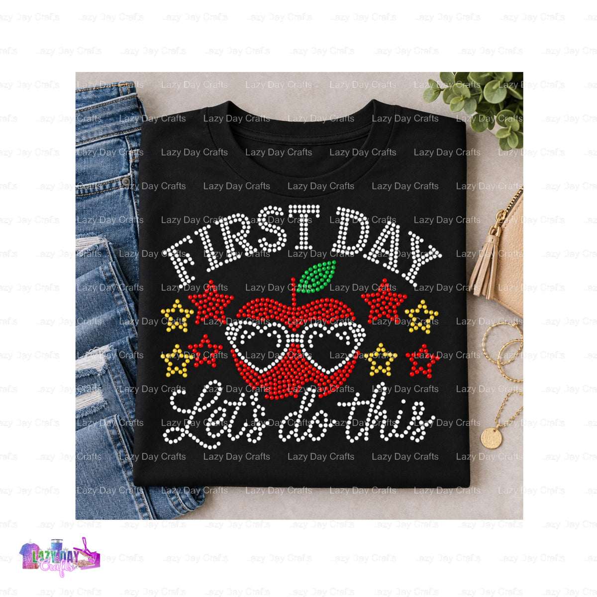 FIRST DAY OF SCHOOL 2024 KINDERGARTEN – Spangle Transfer – by Lazy Day Crafts – Spangle Transfers – Spangle Transfers, Spa...