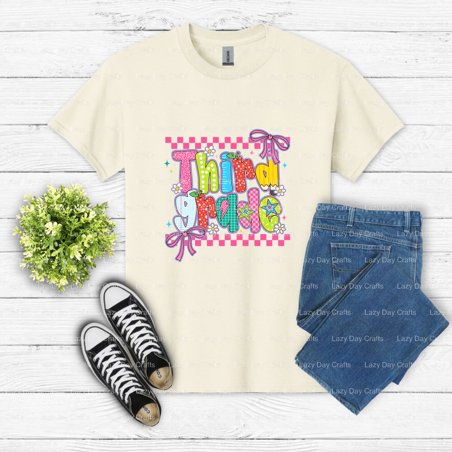 First Day of School – Back to School DTF Transfer (view 1 of 2) – by Lazy Day Crafts – DTF Transfers – DTF Transfers, apparel