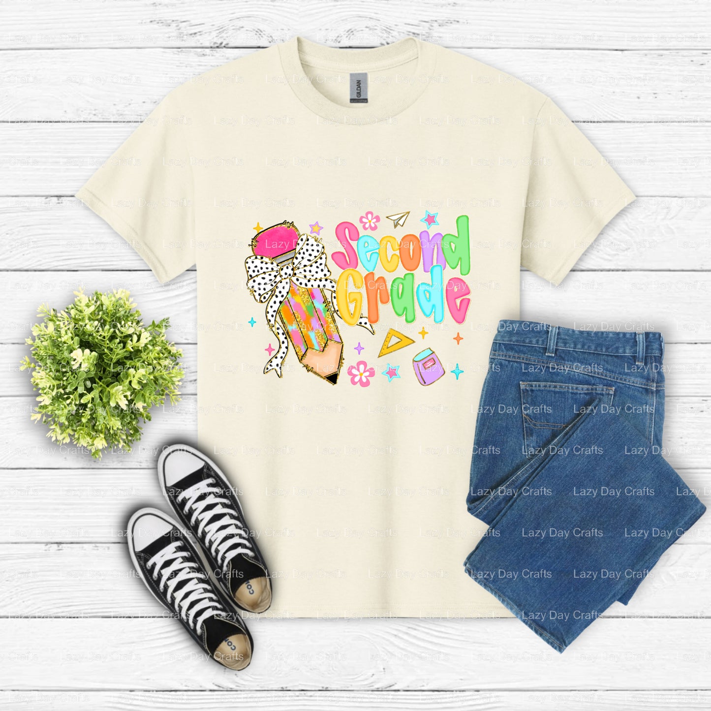 FIRST DAY of SCHOOL – Ready to Press DTF Transfer (view 1 of 2) – by Lazy Day Crafts – DTF Transfers – DTF Transfers, Prem...
