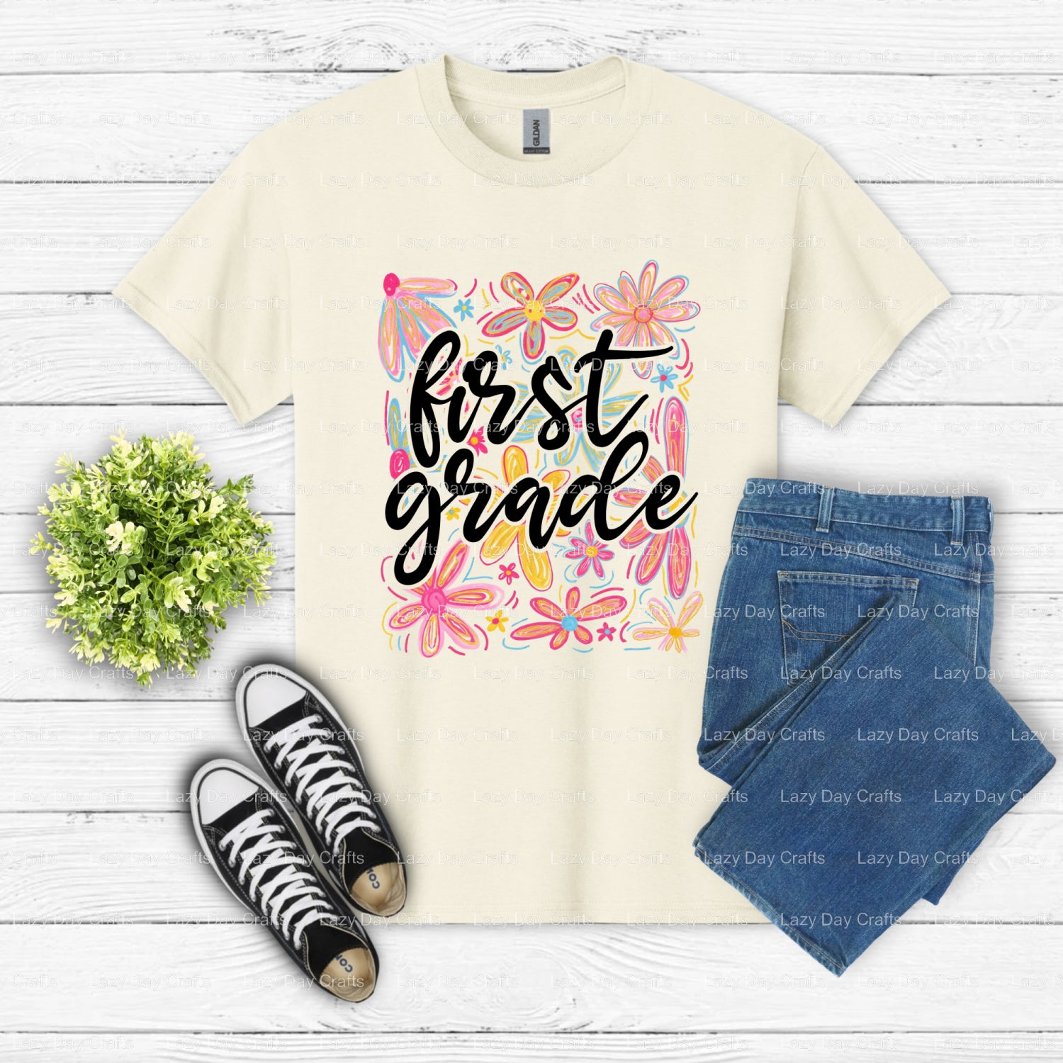 First Grade – School DTF Transfer (view 2 of 2) – by Lazy Day Crafts – DTF Transfers – DTF Transfers, Premade DTF