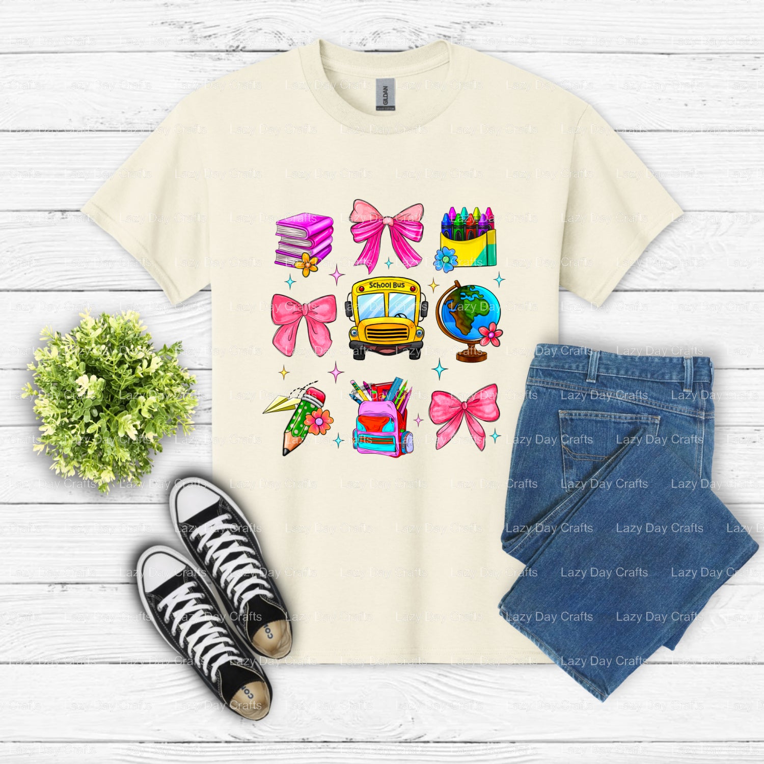 FIRST SCHOOL DAY – Children's Apparel DTF Transfer (view 1 of 2) – by Lazy Day Crafts – DTF Transfers – DTF Transfers, Pre...