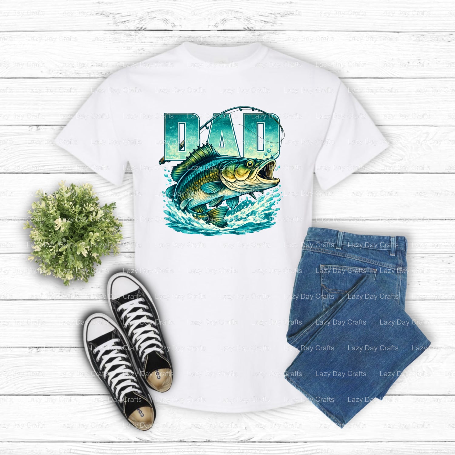 FISHING DAD – Fishing DTF Transfer (view 1 of 2) – by Lazy Day Crafts – DTF Transfers – DTF Transfers, custom apparel