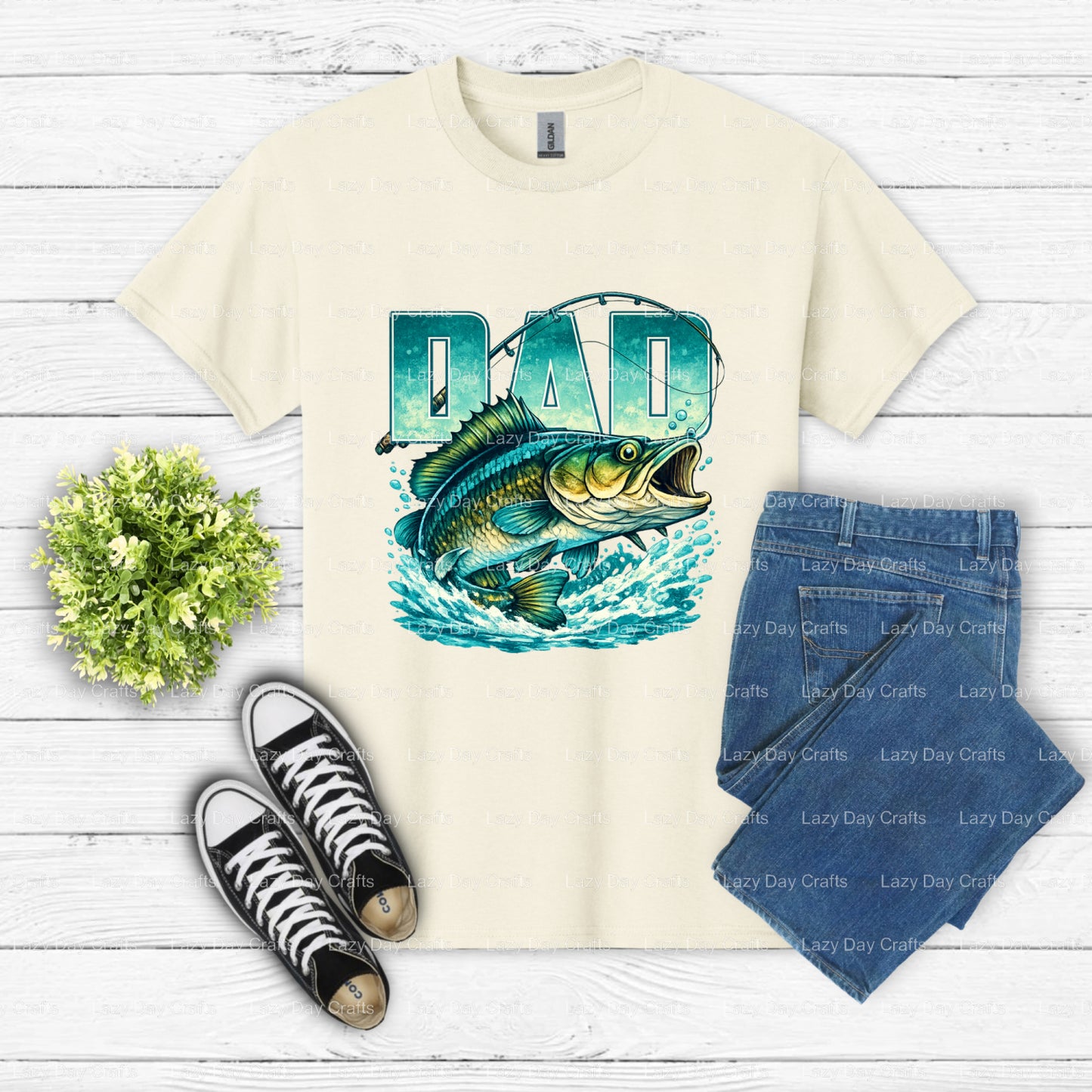 FISHING DAD – Fishing DTF Transfer (view 2 of 2) – by Lazy Day Crafts – DTF Transfers – DTF Transfers, custom apparel