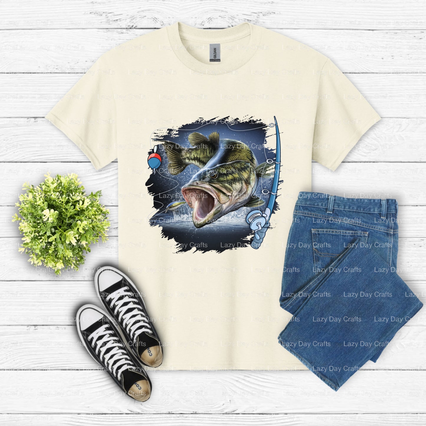 FISHING IS MY THERAPY – Fishing DTF Transfer (view 2 of 2) – by Lazy Day Crafts – DTF Transfers – DTF Transfers, Premade DTF