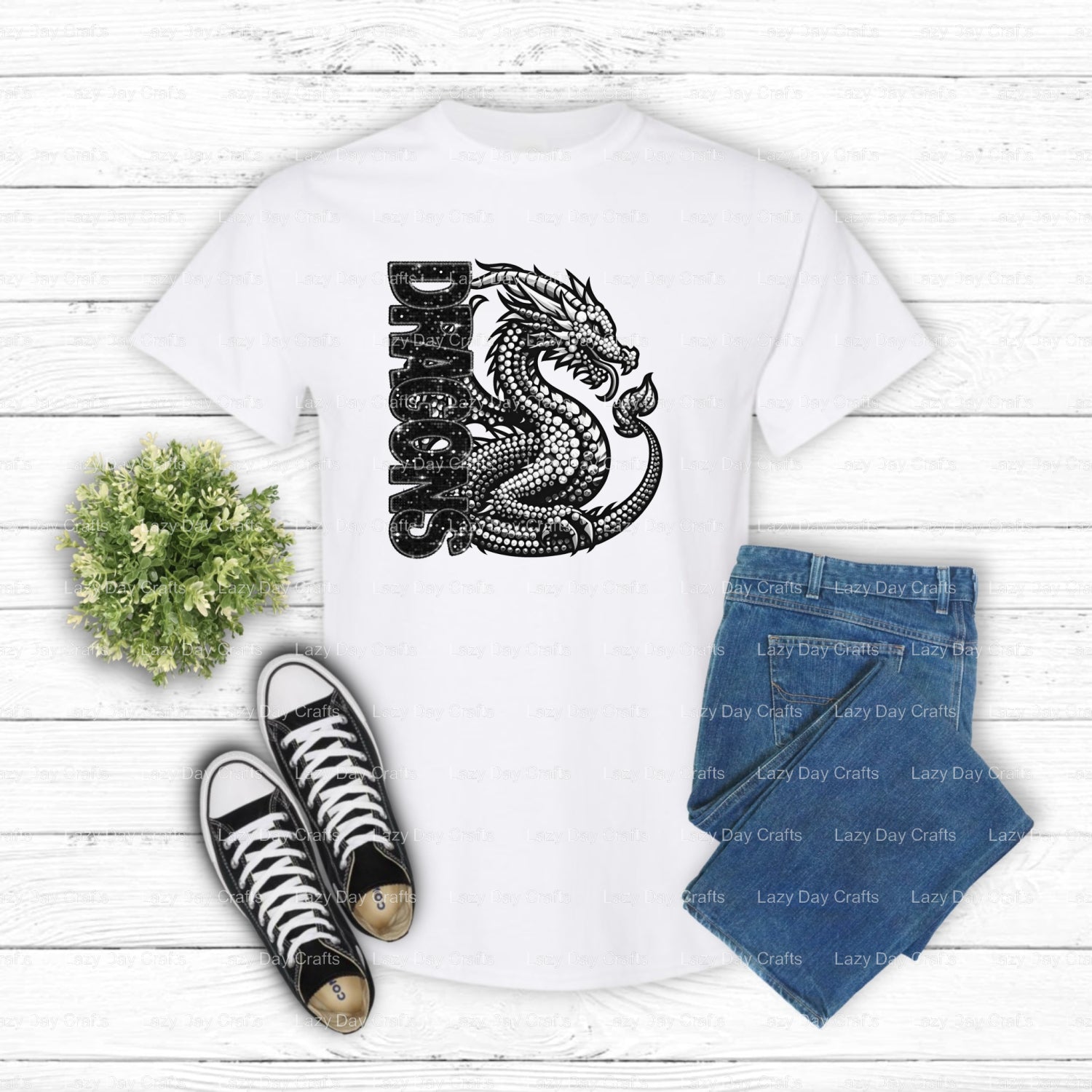Flexing Dragon Mascot – School Spirit DTF Transfer (view 1 of 2) – by Lazy Day Crafts – DTF Transfers – School Mascot, DTF...
