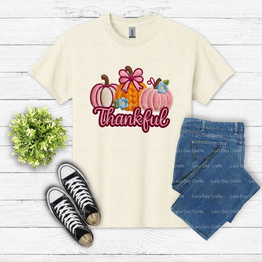 FLORAL THANKS – Custom Apparel DTF Transfer (view 1 of 2) – by Lazy Day Crafts – DTF Transfers – DTF Transfers, Custom App...