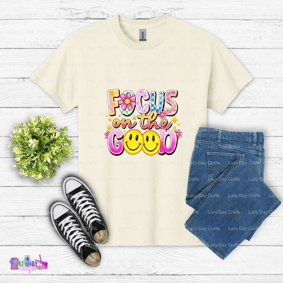 Focus on the Good – Mental Health DTF Transfer (view 1 of 2) – by Lazy Day Crafts – DTF Transfers – Mental Health, DTF Tra...