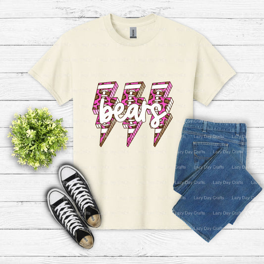 Football Bear Mascot – School Spirit DTF Transfer (view 1 of 2) – by Lazy Day Crafts – DTF Transfers – Lazy Day Crafts, DT...