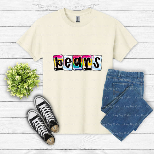 Football Bear Mascot – School Spirit DTF Transfer (view 1 of 2) – by Lazy Day Crafts – DTF Transfers – School Mascot, Scho...