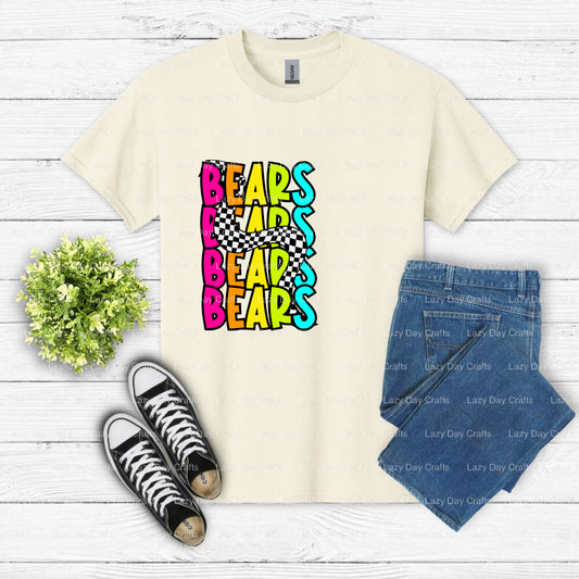 Football Bear Mascot – School Spirit DTF Transfer (view 1 of 2) – by Lazy Day Crafts – DTF Transfers – Lazy Day Crafts, DT...