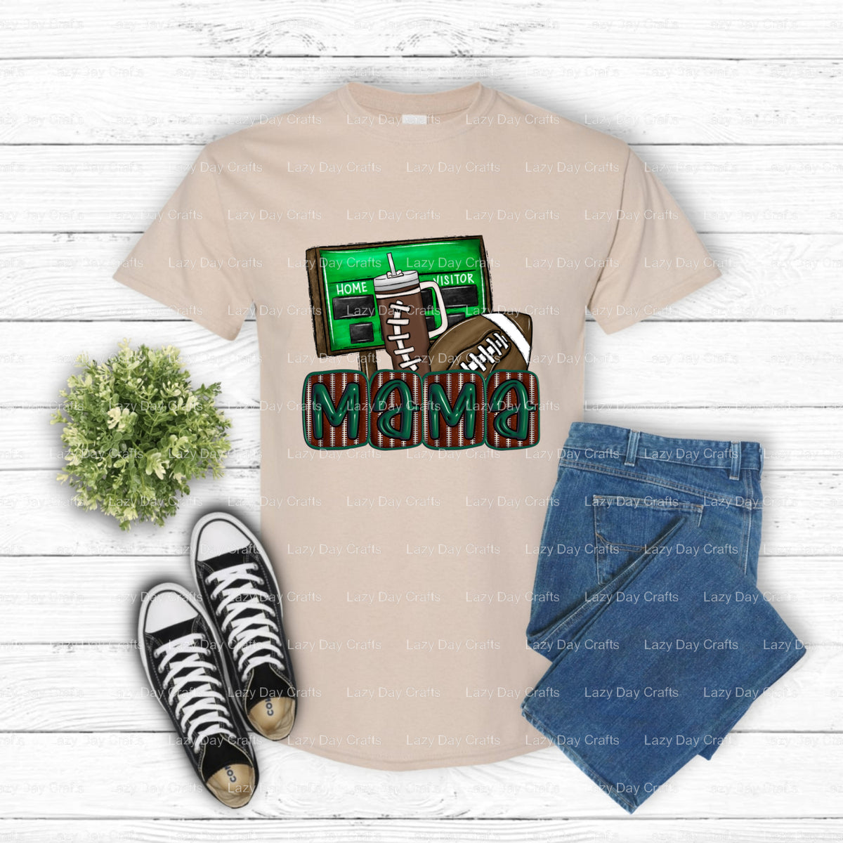 FOOTBALL MAMA – DTF Transfer (view 1 of 2) – by Lazy Day Crafts – DTF Transfers – DTF Transfers, Premade DTF