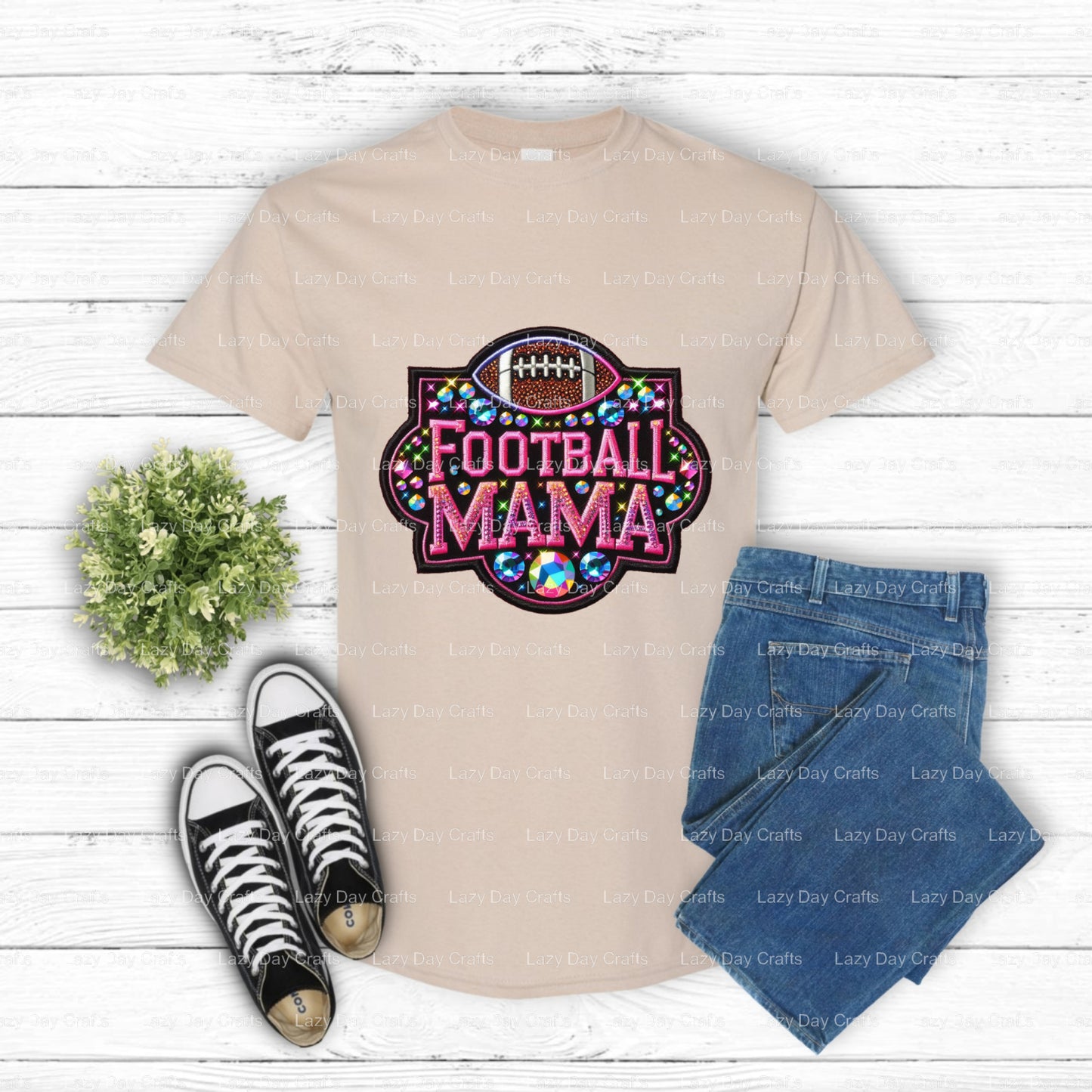 FOOTBALL MAMA – Football DTF Transfer (view 2 of 2) – by Lazy Day Crafts – DTF Transfers – DTF Transfers, Premade DTF