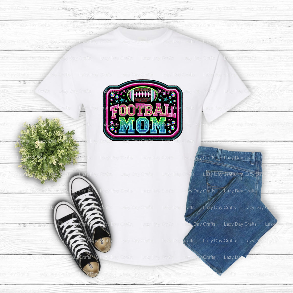 Football Mom – Football DTF Transfer (view 1 of 2) – by Lazy Day Crafts – DTF Transfers – DTF Transfers, Premade DTF