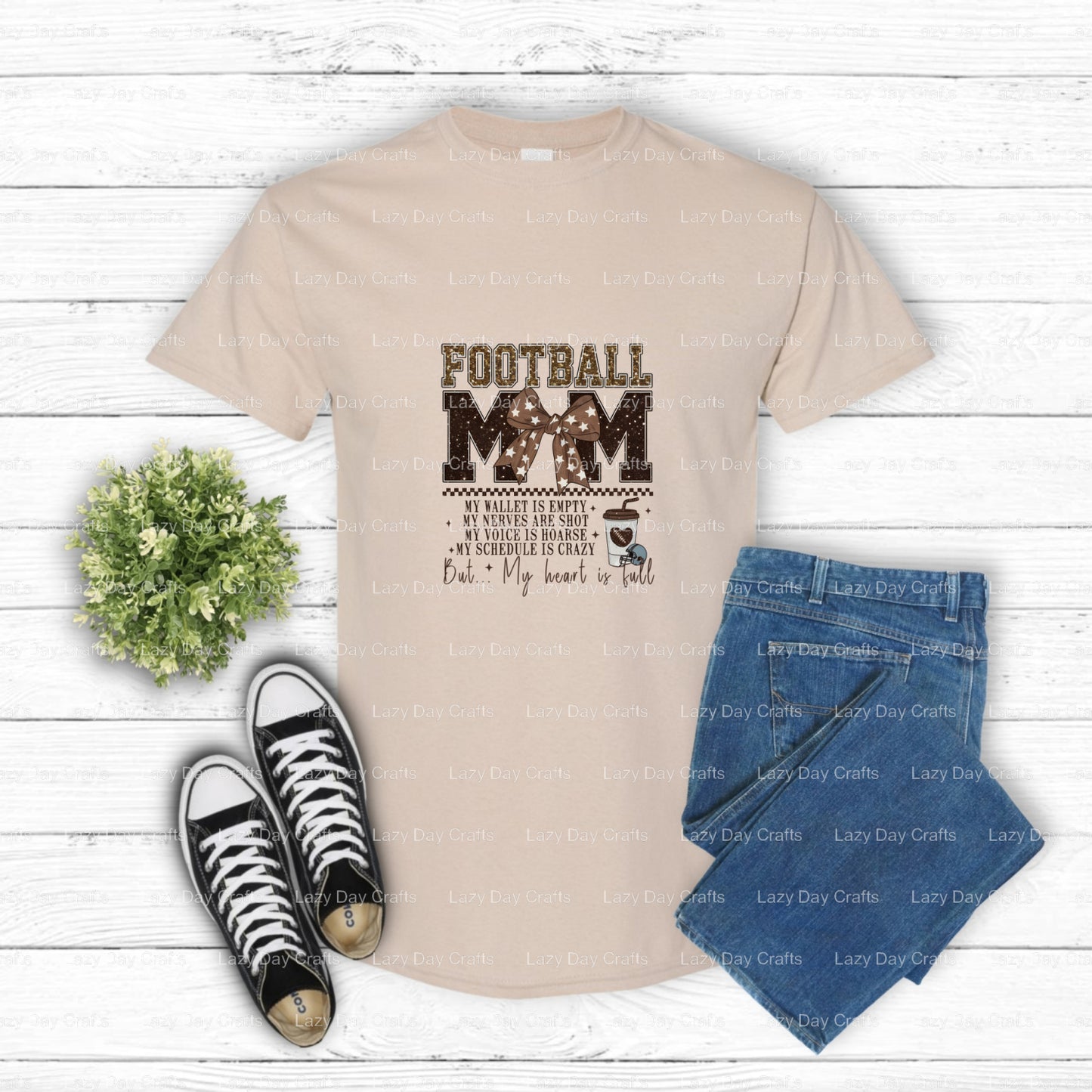 Football Mom – Football DTF Transfer (view 2 of 2) – by Lazy Day Crafts – DTF Transfers – DTF Transfers, Premade DTF