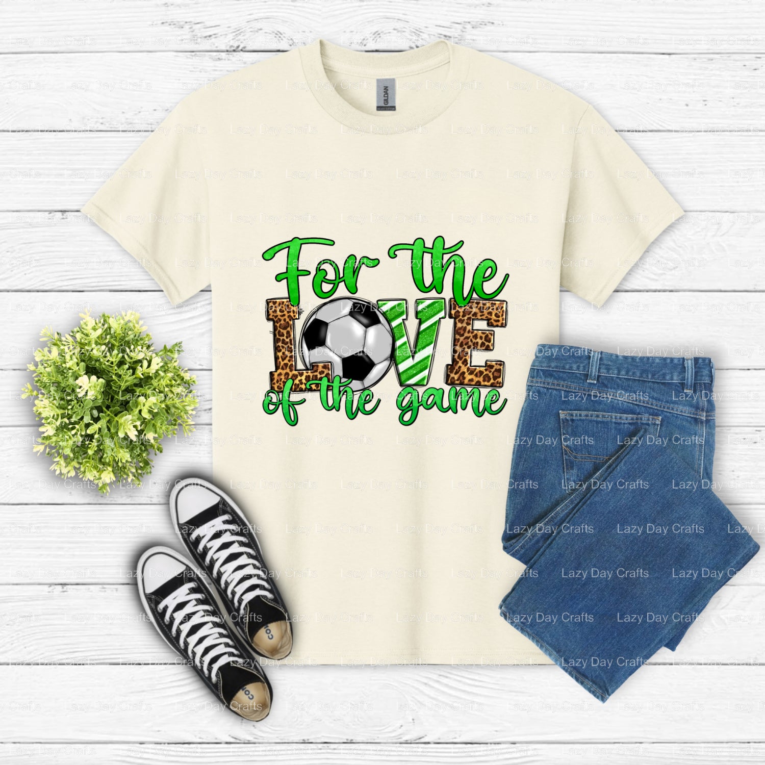 FOR THE LOVE OF THE GAME – Soccer DTF Transfer (view 2 of 2) – by Lazy Day Crafts – DTF Transfers – DTF Transfers, Premade...