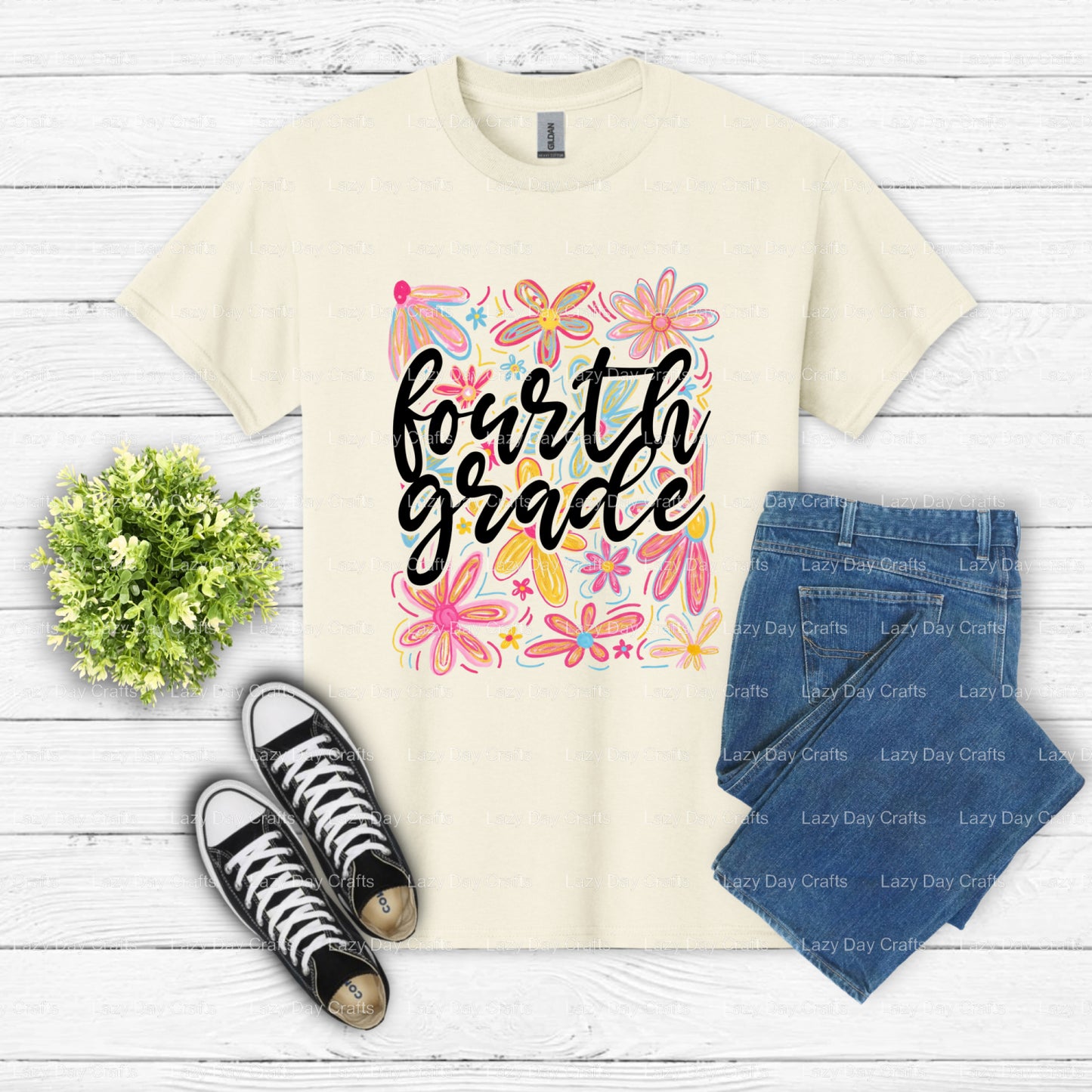 Fourth Grade – Ready to Press DTF Transfer (view 1 of 2) – by Lazy Day Crafts – DTF Transfers – DTF Transfers, apparel