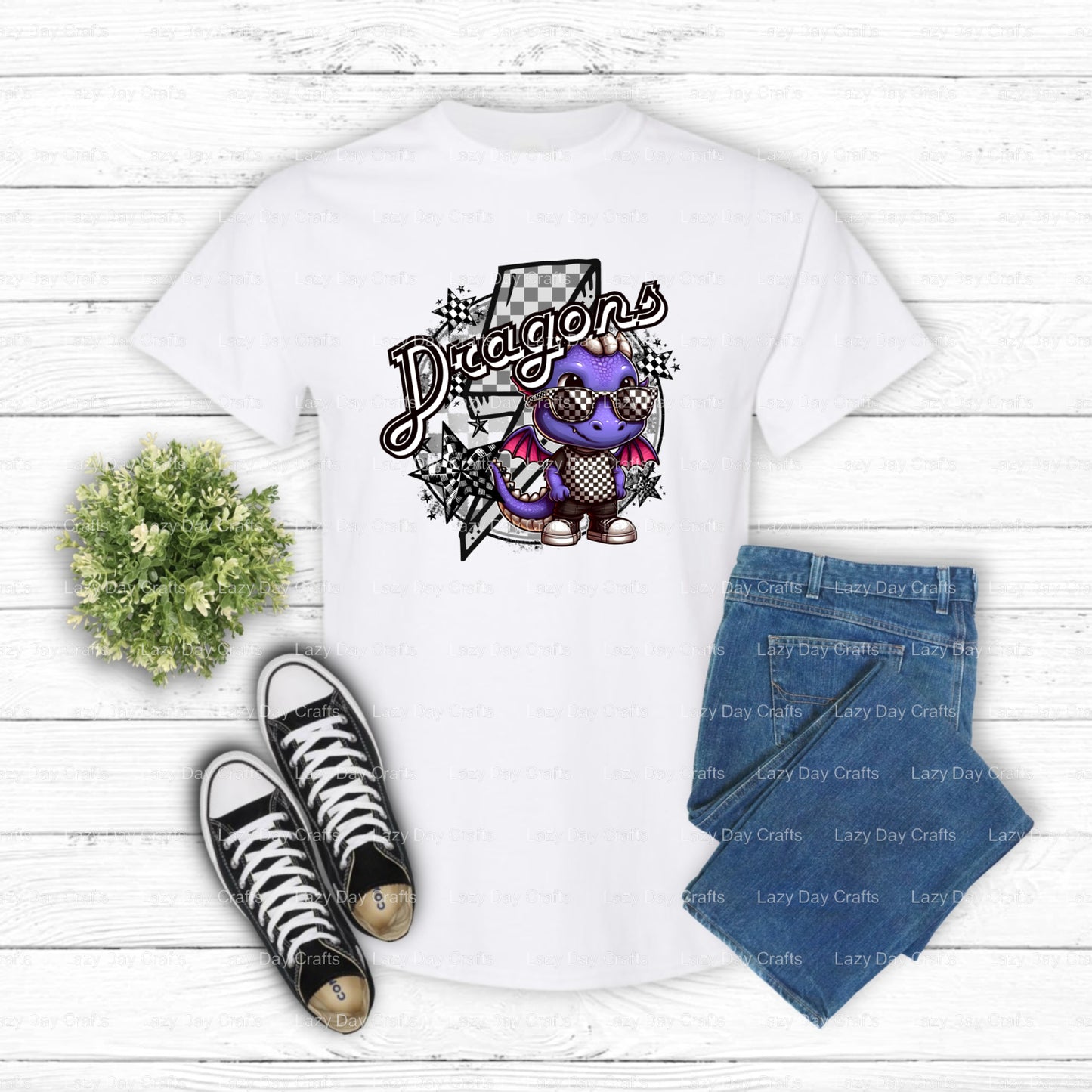 Friendly Dragon School Mascot – DTF Transfer (view 1 of 2) – by Lazy Day Crafts – DTF Transfers – School Mascot, DTF Trans...