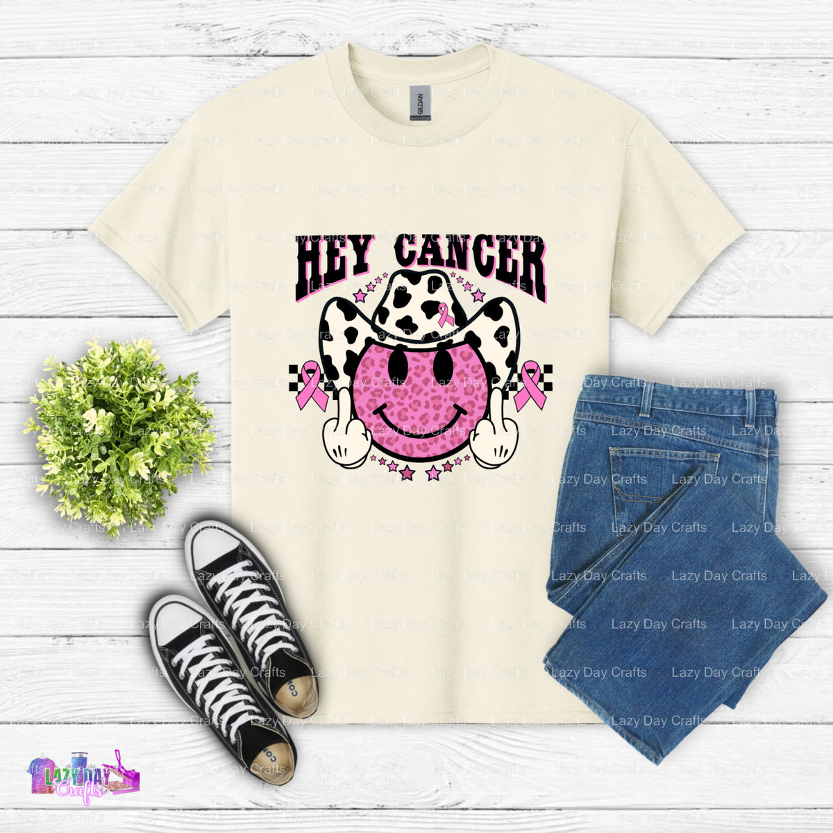 FUCANCER Beast Cancer Awareness DTF Transfer (view 1 of 2) – by Lazy Day Crafts – DTF Transfers – DTF Transfer, Premade DTF