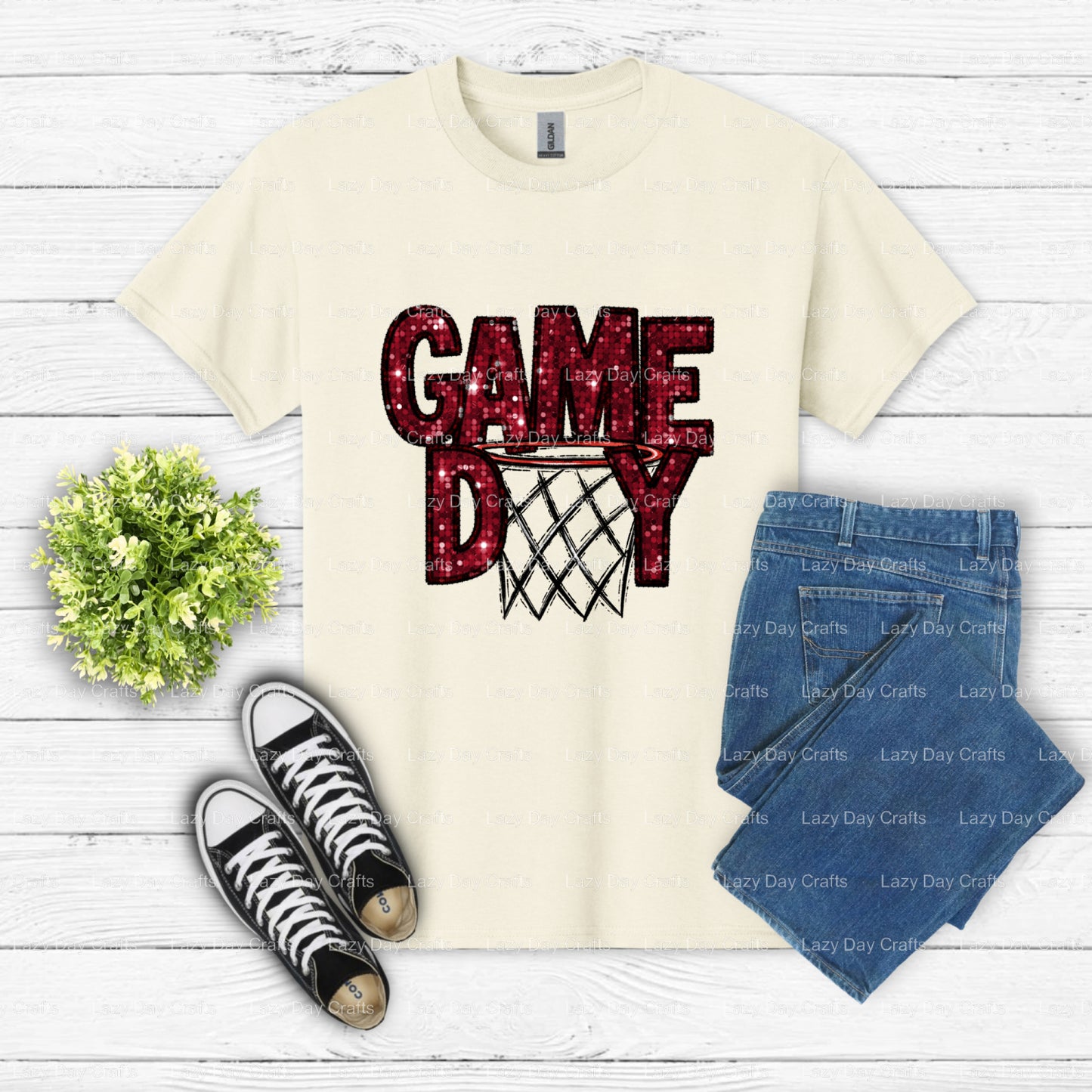 GAME DAY BASKETBALL – Basketball DTF Transfer (view 2 of 2) – by Lazy Day Crafts – DTF Transfers – DTF Transfers, Premade DTF