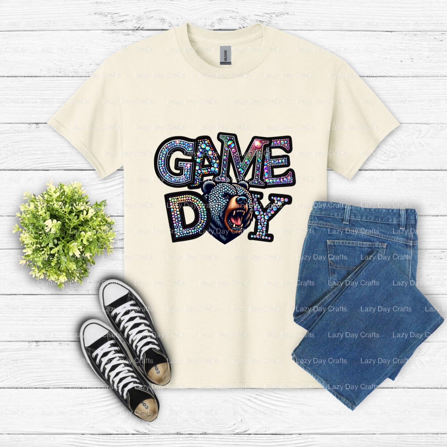 GAME DAY BEARS – School Mascot DTF Transfer (view 2 of 2) – by Lazy Day Crafts – DTF Transfers – School Spirit, School Mascot