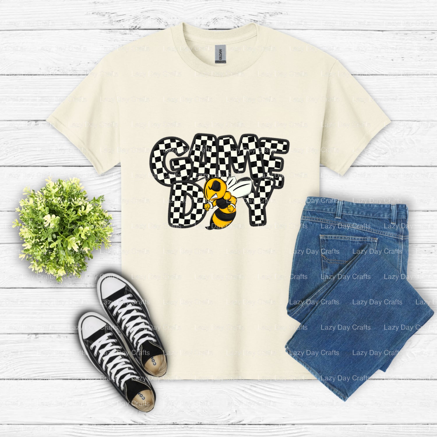 GAME DAY Hornet – School Spirit DTF Transfer (view 2 of 2) – by Lazy Day Crafts – DTF Transfers – School Mascot, Apparel D...