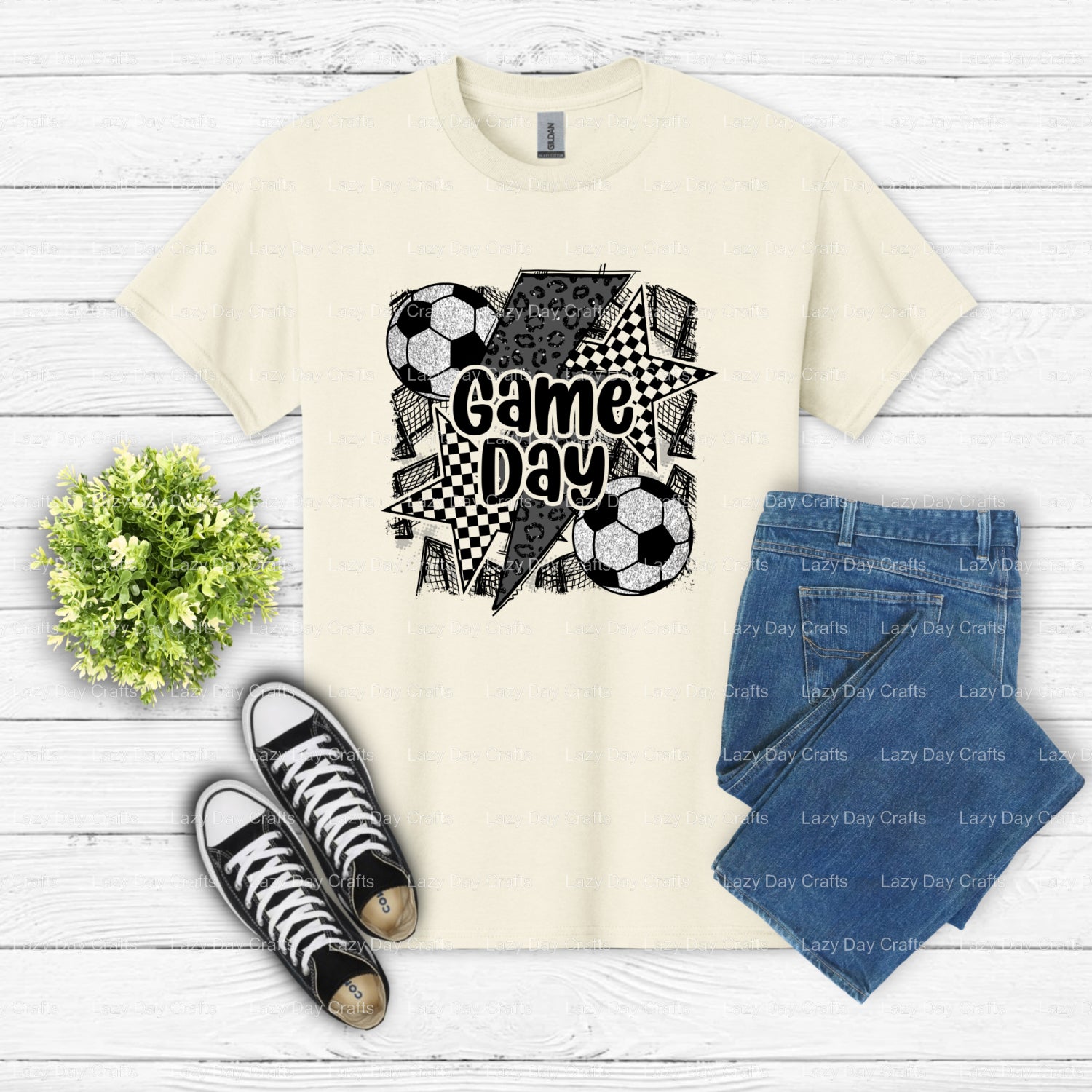 GAME DAY – Soccer DTF Transfer (view 2 of 2) – by Lazy Day Crafts – DTF Transfers – DTF Transfers, Premade DTF