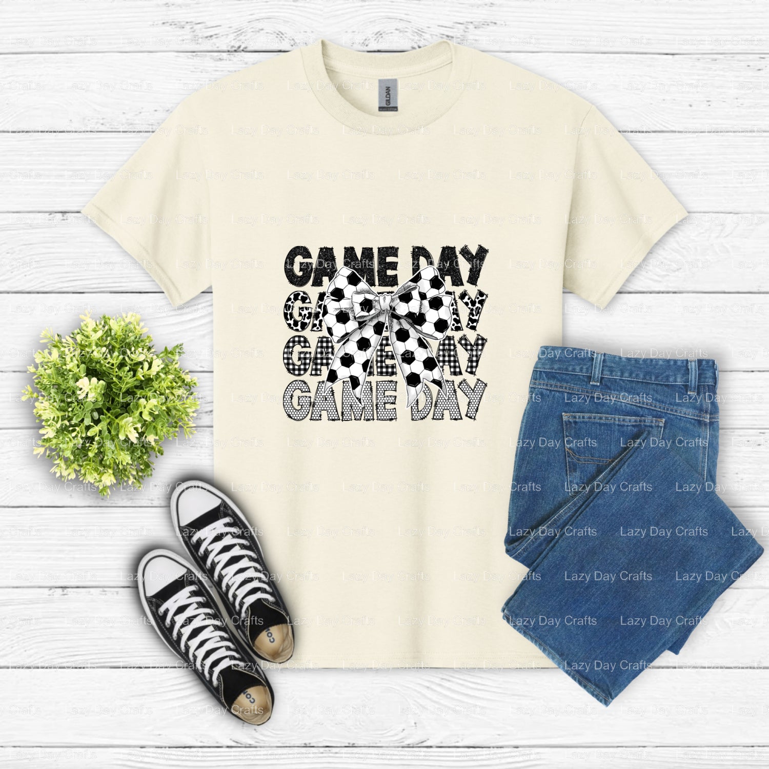 GAME DAY SOCCER – Soccer DTF Transfer (view 1 of 2) – by Lazy Day Crafts – DTF Transfers – DTF Transfers, Premade DTF