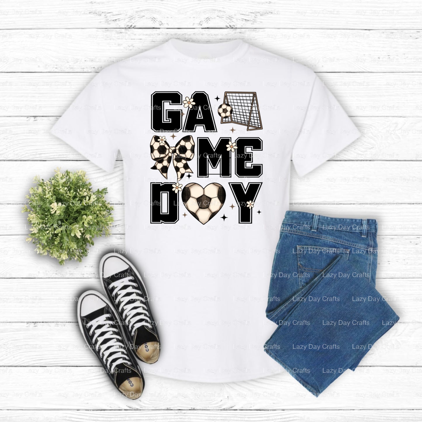 GAME DAY SOCCER – Soccer DTF Transfer (view 1 of 2) – by Lazy Day Crafts – DTF Transfers – DTF Transfers, Premade DTF