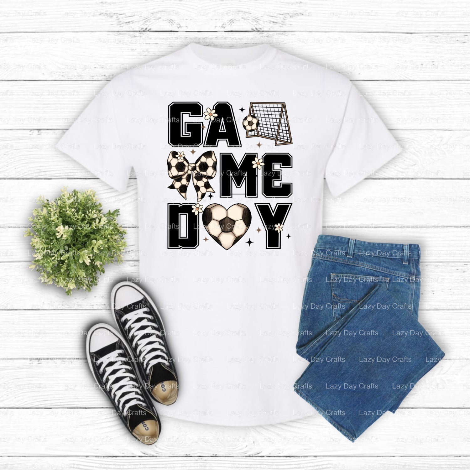 GAME DAY SOCCER – Soccer DTF Transfer (view 1 of 2) – by Lazy Day Crafts – DTF Transfers – DTF Transfers, Premade DTF