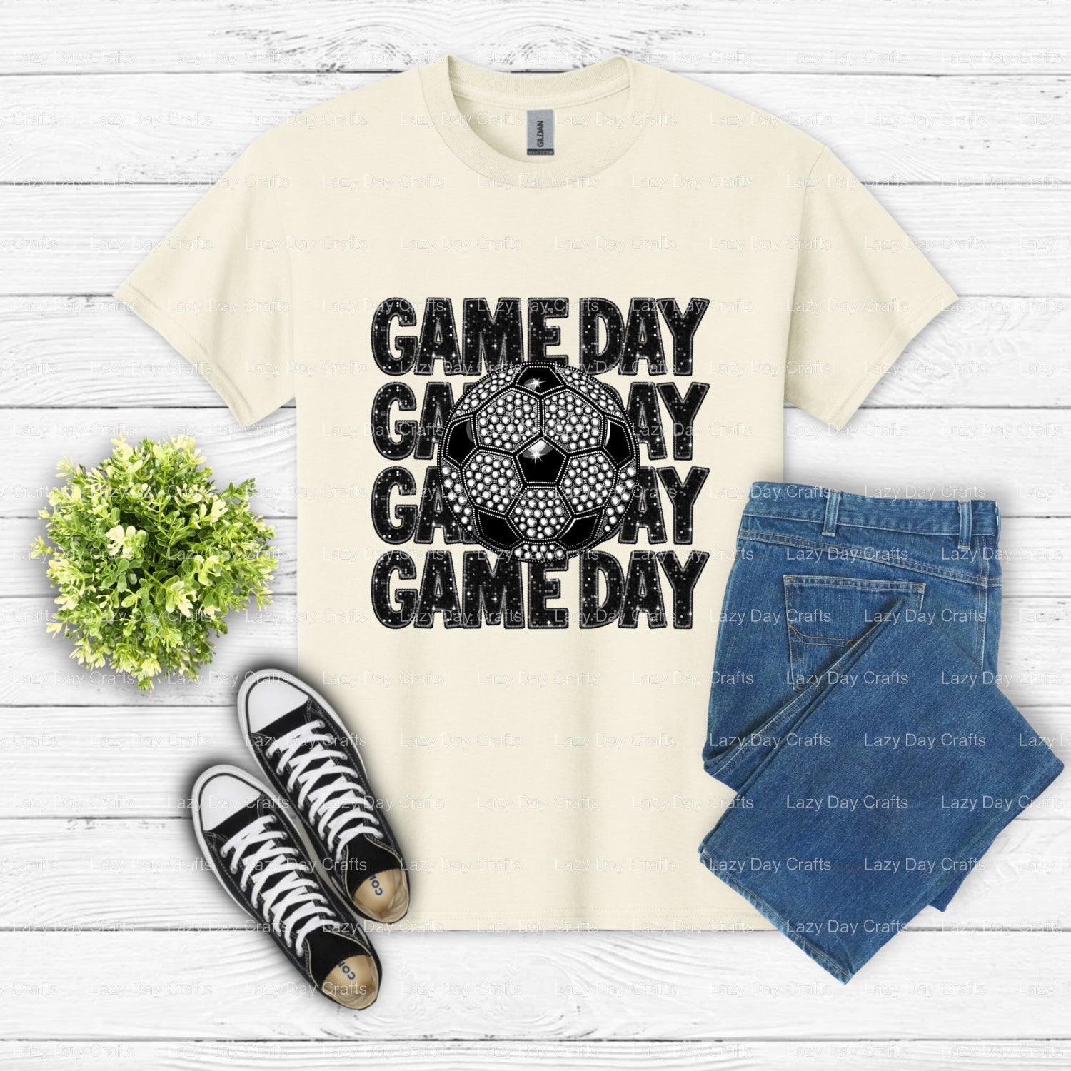 GAME DAY SOCCER – Soccer DTF Transfer (view 2 of 2) – by Lazy Day Crafts – DTF Transfers – DTF Transfers, Premade DTF