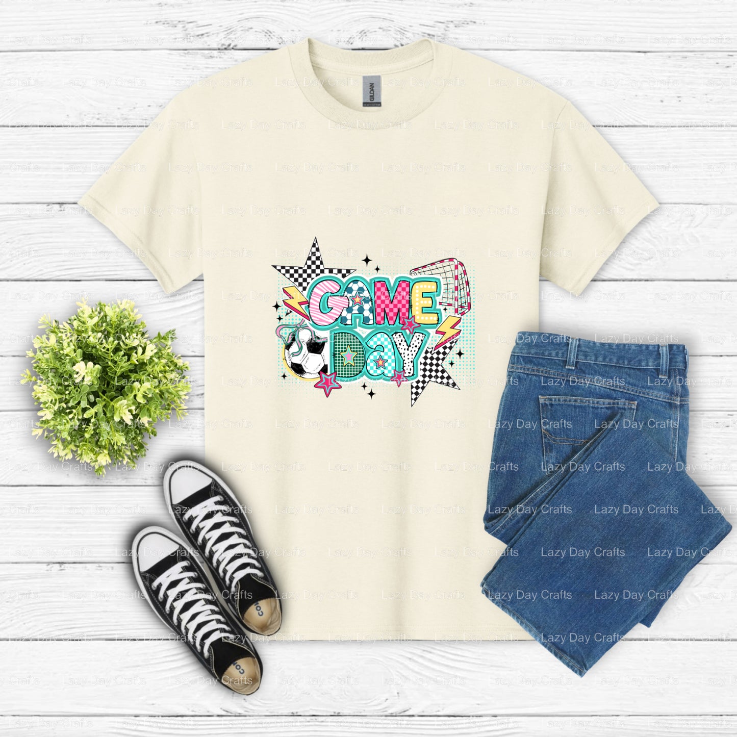 GAME DAY SOCCER – Soccer DTF Transfer (view 2 of 2) – by Lazy Day Crafts – DTF Transfers – DTF Transfers, Premade DTF