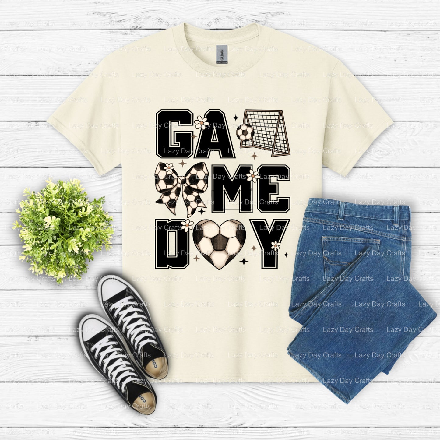 GAME DAY SOCCER – Soccer DTF Transfer (view 2 of 2) – by Lazy Day Crafts – DTF Transfers – DTF Transfers, Premade DTF