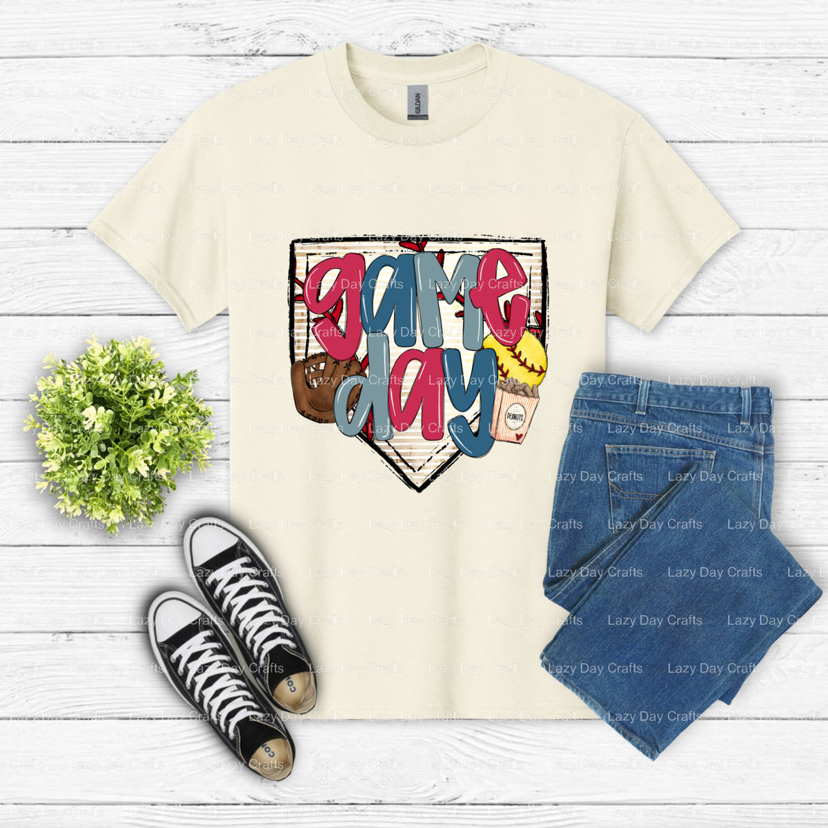 GAME DAY SOFTBALL – Softball DTF Transfer (view 2 of 2) – by Lazy Day Crafts – DTF Transfers – DTF Transfers, Premade DTF