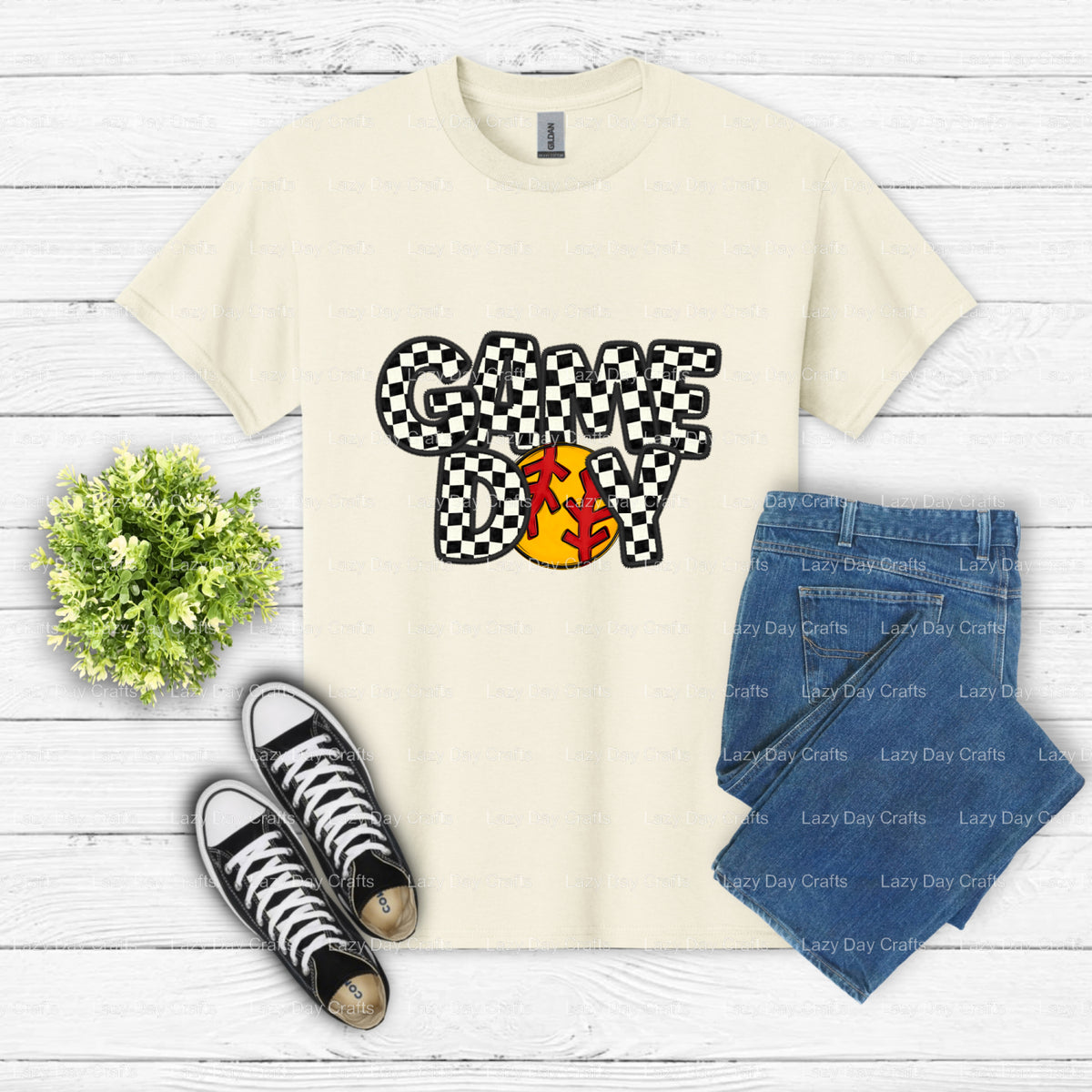 GAME DAY SOFTBALL – Softball DTF Transfer (view 2 of 2) – by Lazy Day Crafts – DTF Transfers – DTF Transfers, Premade DTF