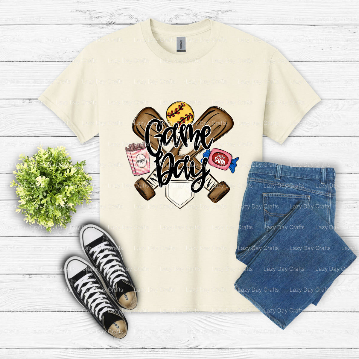 GAME DAY SOFTBALL – Softball DTF Transfer (view 2 of 2) – by Lazy Day Crafts – DTF Transfers – DTF Transfers, Premade DTF