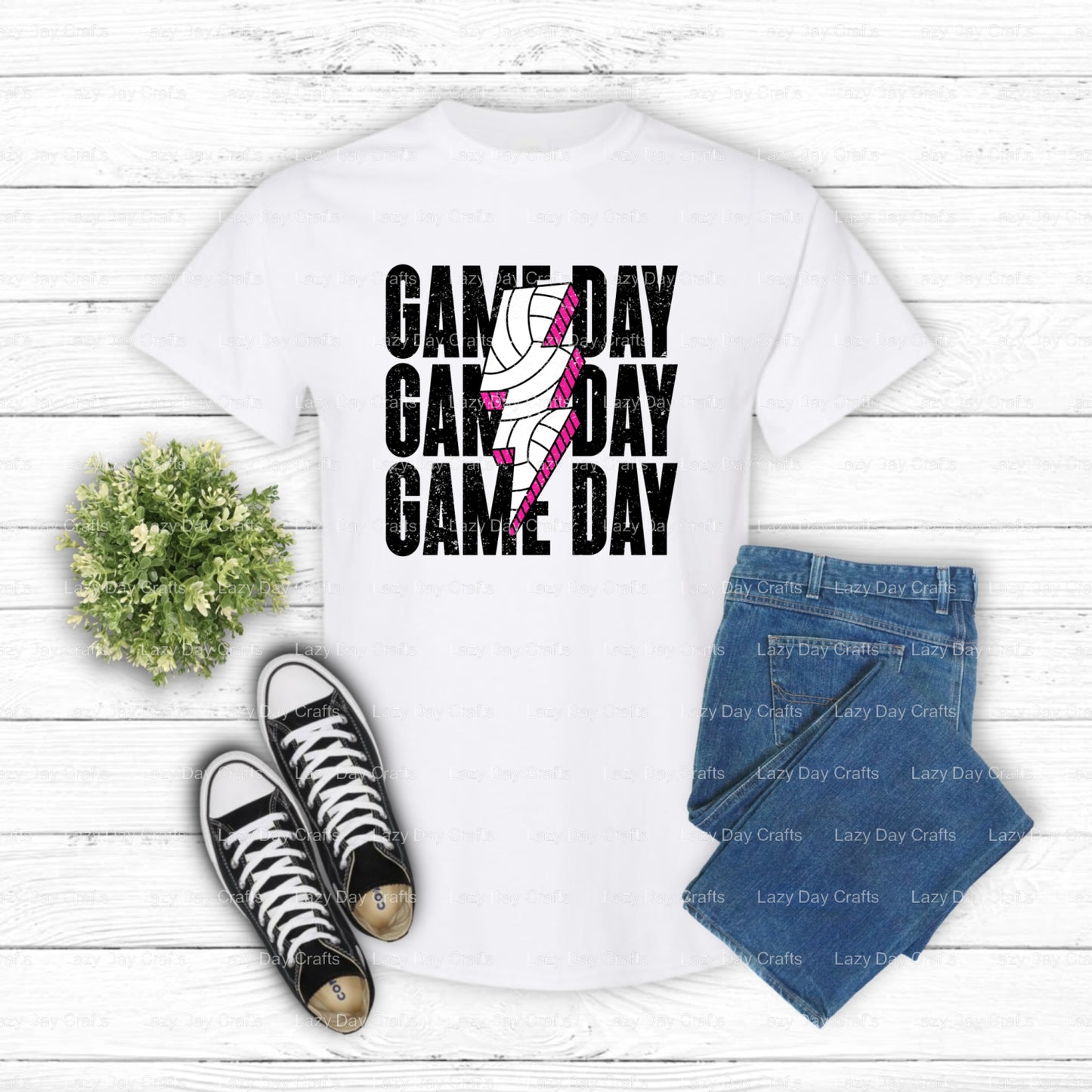 GAME DAY Volleyball – DTF Transfer (view 1 of 2) – by Lazy Day Crafts – DTF Transfers – DTF Transfers, Premade DTF