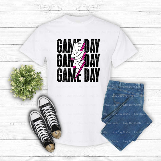 GAME DAY Volleyball – DTF Transfer (view 1 of 2) – by Lazy Day Crafts – DTF Transfers – DTF Transfers, Premade DTF