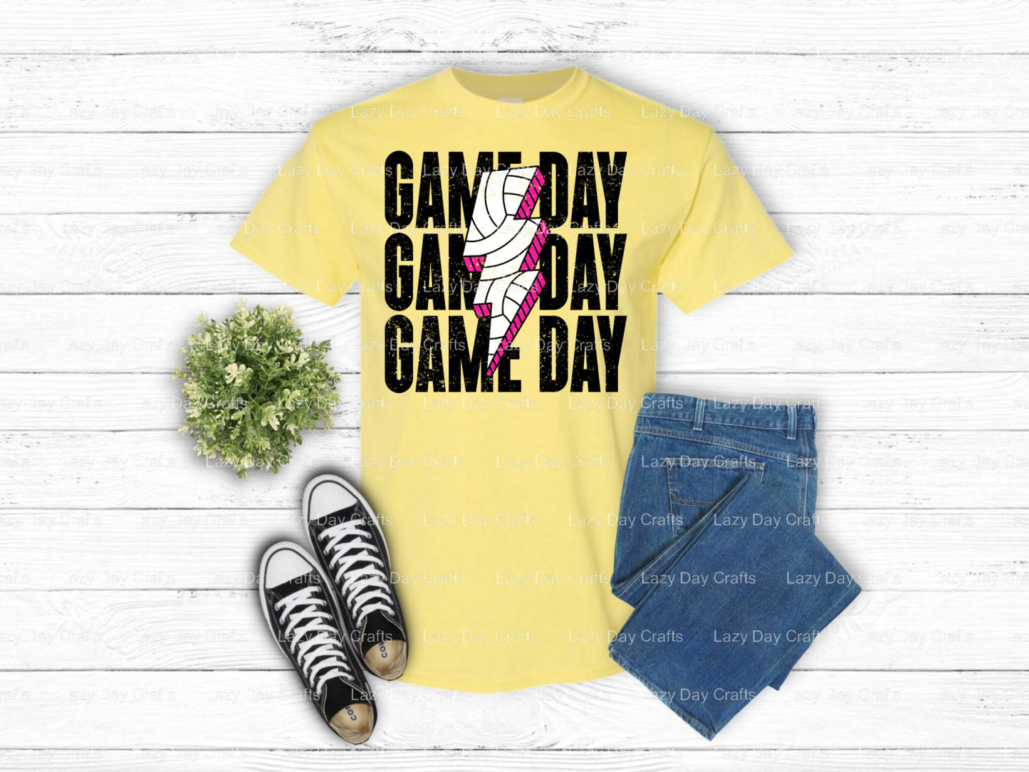 GAME DAY Volleyball – DTF Transfer (view 2 of 2) – by Lazy Day Crafts – DTF Transfers – DTF Transfers, Premade DTF