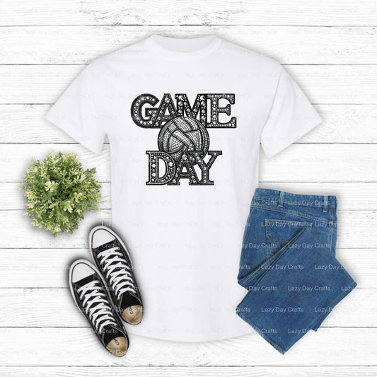 Game Day Volleyball – Volleyball DTF Transfer (view 2 of 2) – by Lazy Day Crafts – DTF Transfers – DTF Transfers, Premade DTF