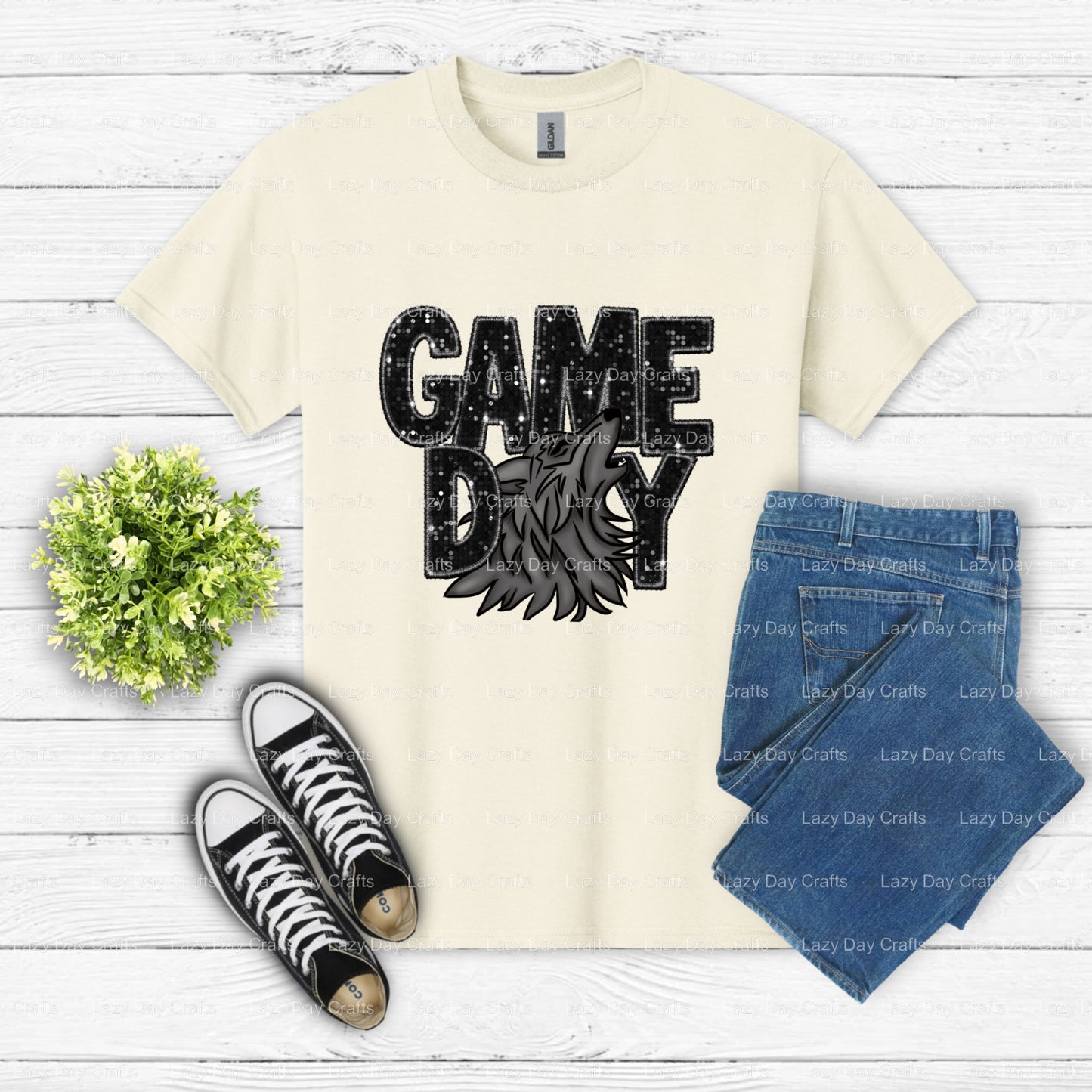 GAME DAY Wolf Mascot – School Spirit DTF Transfer (view 2 of 2) – by Lazy Day Crafts – DTF Transfers – DTF Transfers, Prem...