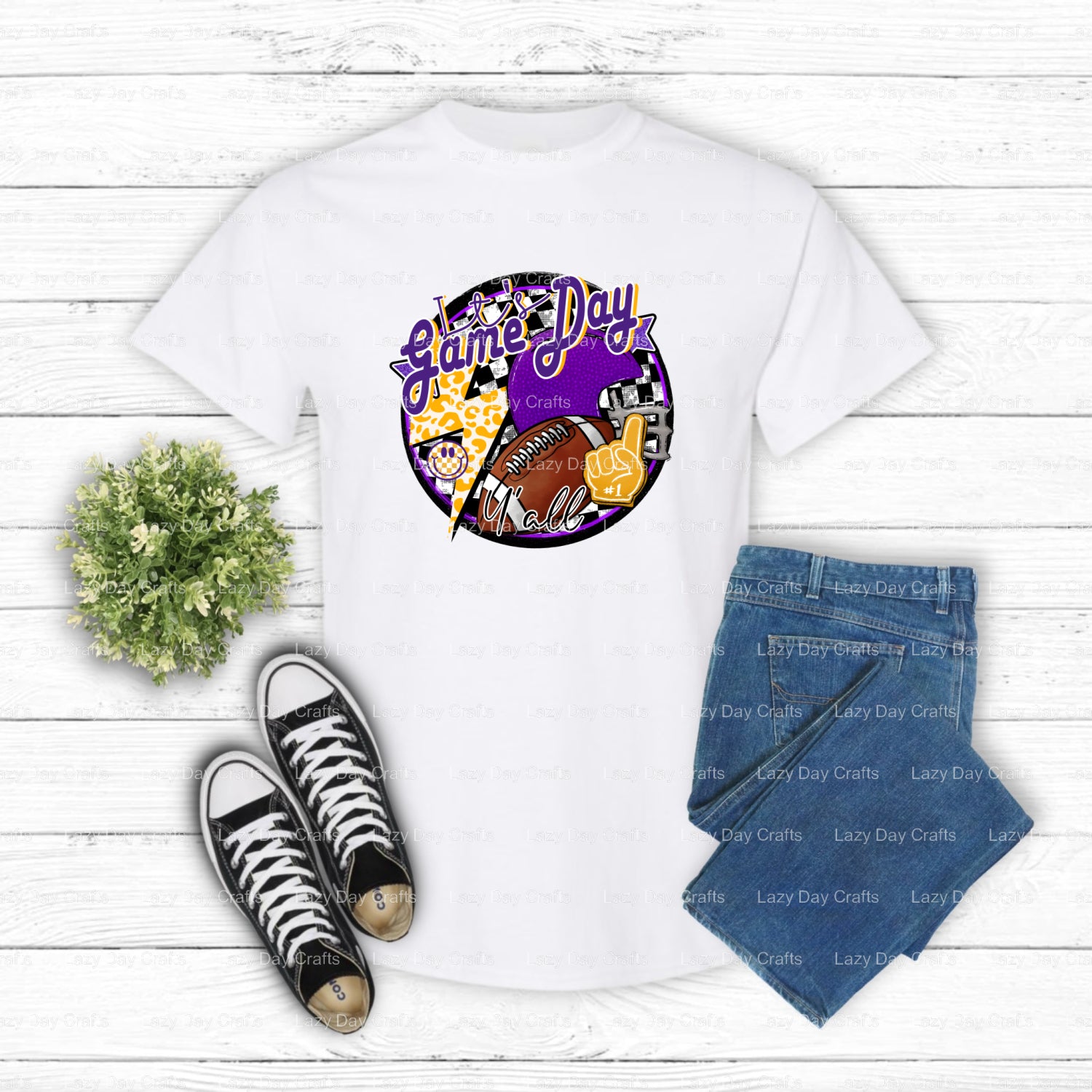 Game Day Y'all Panther – School Spirit DTF Transfer (view 2 of 2) – by Lazy Day Crafts – DTF Transfers – School Mascot, Sc...