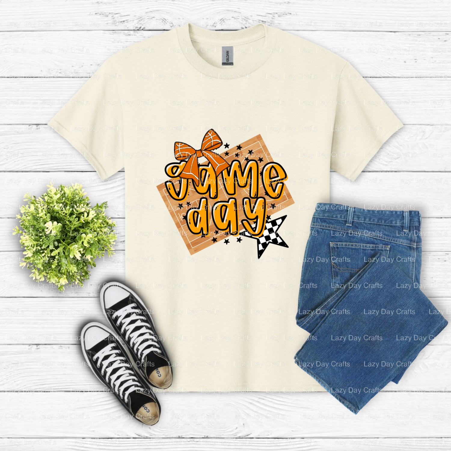 GameDay Basketball – Basketball DTF Transfer (view 2 of 2) – by Lazy Day Crafts – DTF Transfers – DTF Transfers, Premade DTF