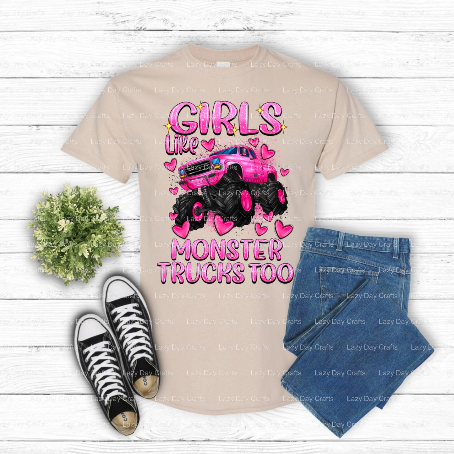 GIRLS LIKE MONSTER TRUCKS TOO. – Off Road DTF Transfer (view 2 of 2) – by Lazy Day Crafts – DTF Transfers – DTF Transfers,...