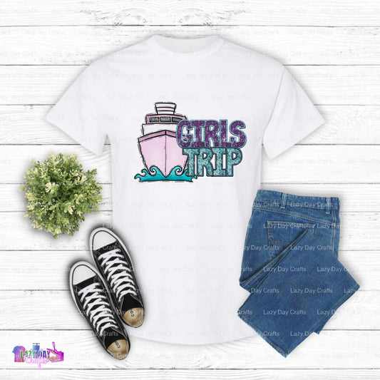 GIRLS TRIP – DTF Transfer (view 1 of 2) – by Lazy Day Crafts – DTF Transfers – DTF Transfers, Premade DTF