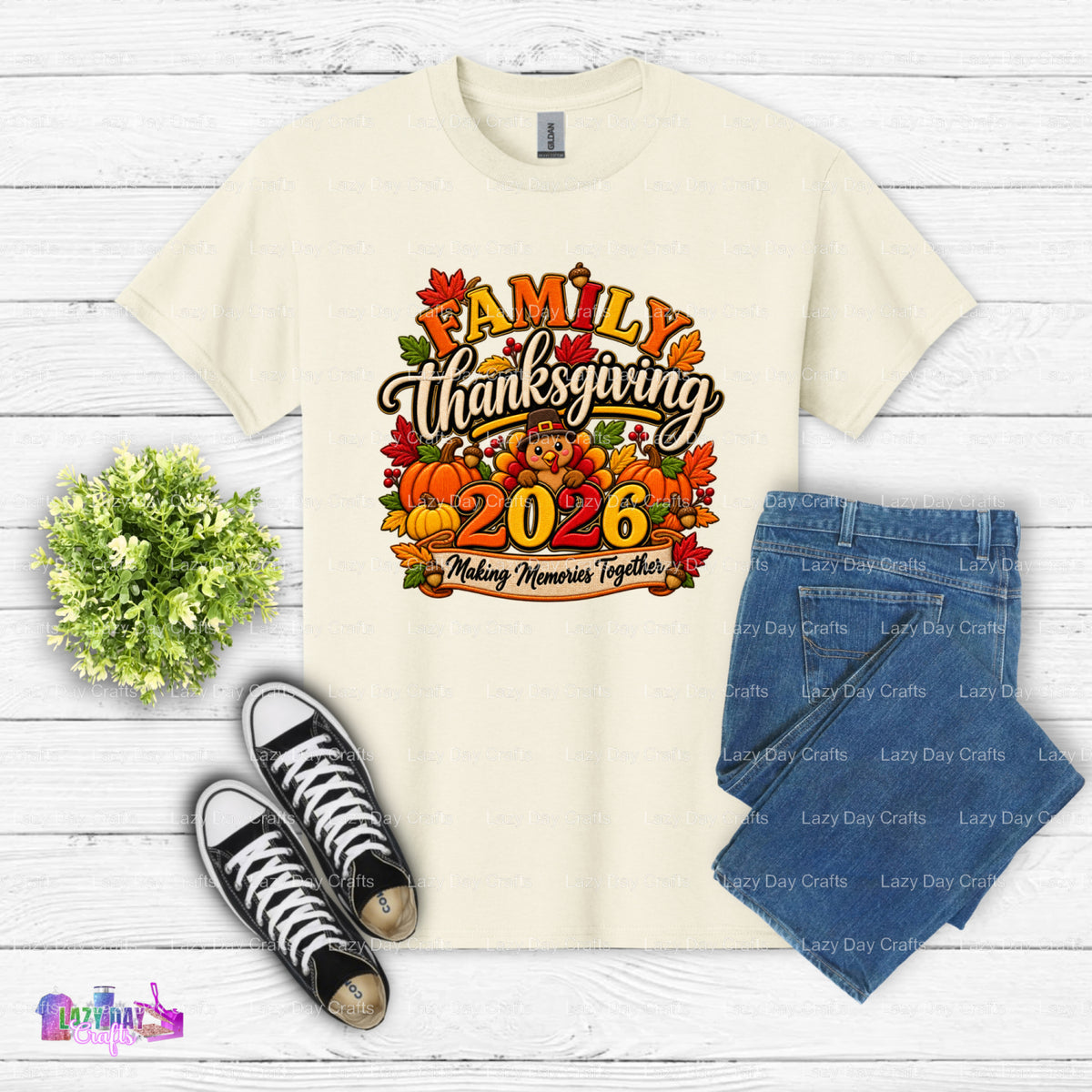 GIVING THANKS – DTF Transfer (view 2 of 2) – by Lazy Day Crafts – DTF Transfers – DTF Transfers, custom apparel