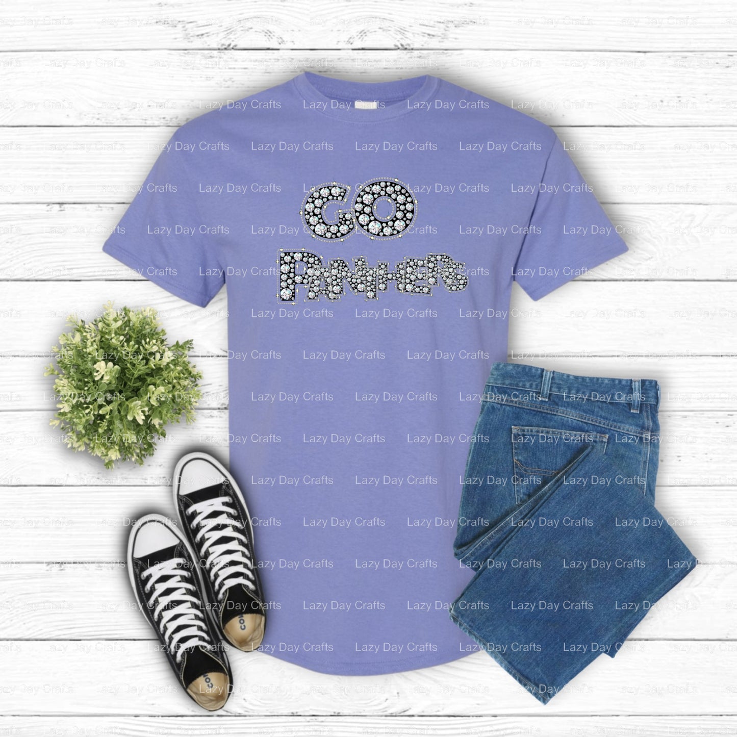 GO PANTHERS Panther Mascot – School Spirit DTF Transfer (view 1 of 2) – by Lazy Day Crafts – DTF Transfers – School Spirit...