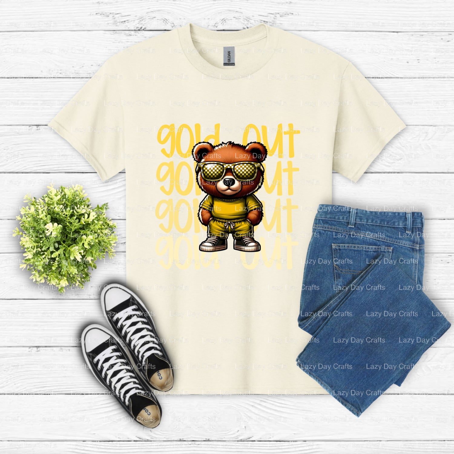 GOLD OUT BEARS – School Spirit Mascot DTF Transfer (view 1 of 2) – by Lazy Day Crafts – DTF Transfers – School Mascot, Sch...